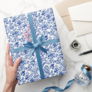 Blaue Gartentoile Geschenkpapier