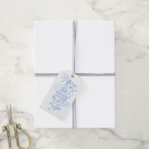 Blaue Gastgeschenk Hochzeit für Vogelkäfige Geschenkanhänger