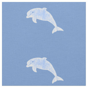 Blaue gealterte Delfine Stoff