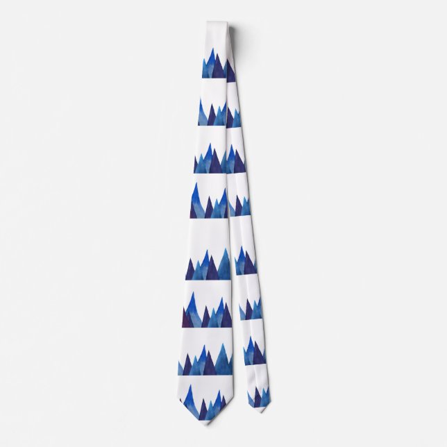 Blaue Gebirge Muster Neck Tie Krawatte (Vorderseite)