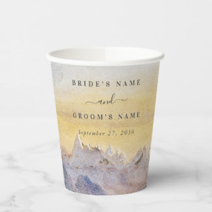 Blaue Gebirge Pine Wedding Pappbecher