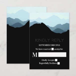 Blaue Gebirgskette, rustikale Hochzeit RSVP Karte