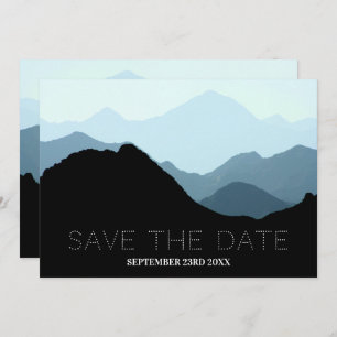 Blaue Gebirgskette, rustikale Hochzeit Save The Date