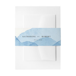 Blaue Gebirgslandschaft Hochzeit Einladungsbanderole