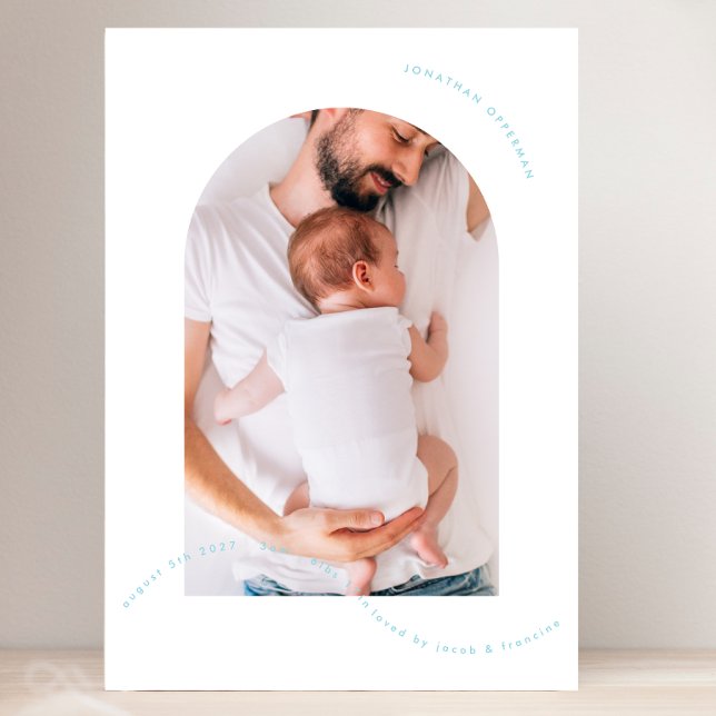 Blaue Geburt eines jungen Fotos Ankündigung (Von Creator hochgeladen)