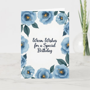 Blaue Geburtstagskarte Cerulean Bloom Karte