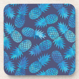 Blaue Gefärbte Krawatte Ananas Untersetzer