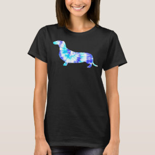 Blaue Gefärbte Krawatte Dackel Hund Hippie Peace A T-Shirt