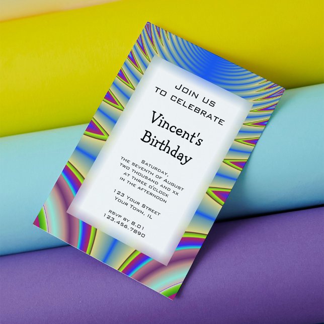 Blaue Gefärbte Krawatte Geburtstagsparty Einladung (Von Creator hochgeladen)