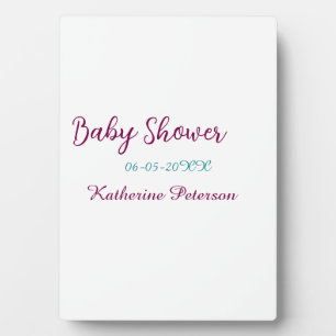 Blaue gelbe Babyparty Name Datum Tier Ohr süß Fotoplatte