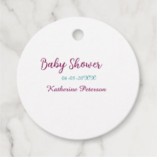 Blaue gelbe Babyparty Name Datum Tier Ohr süß Geschenkanhänger