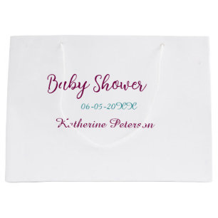 Blaue gelbe Babyparty Name Datum Tier Ohr süß Große Geschenktüte