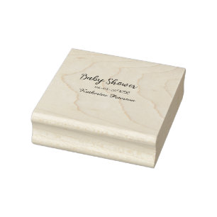 Blaue gelbe Babyparty Name Datum Tier Ohr süß Gummistempel