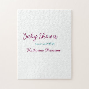 Blaue gelbe Babyparty Name Datum Tier Ohr süß  Puzzle
