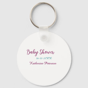 Blaue gelbe Babyparty Name Datum Tier Ohr süß Schlüsselanhänger