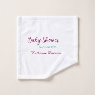 Blaue gelbe Babyparty Name Datum Tier Ohr süß  Waschlappen