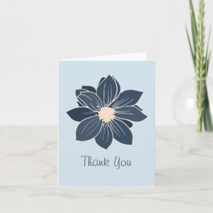 Blaue gelbe Blumen Blumen Dankeskarten