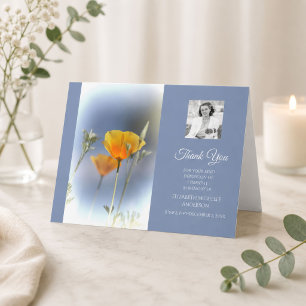 Blaue gelbe Blumen Dankeskarten für Beileidsbekund Dankeskarte