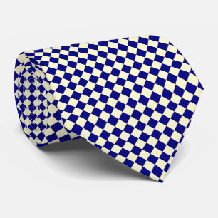 Blaue Gelbe Diamant-Schachbrettmuster Krawatte