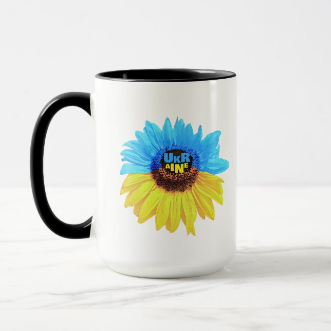 Blaue gelbe Flagge der Ukraine Tasse (Links)