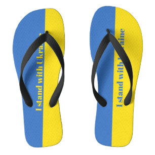 Blaue gelbe Flagge, die ich mit der Ukraine stehe  Flip Flops