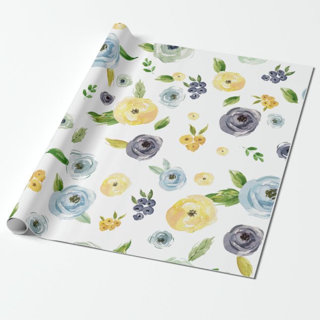 Blaue gelbe geschenkpapier (Ungerollt)