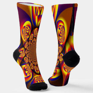 Blaue, gelbe, goldene Mini-Sphären Socken