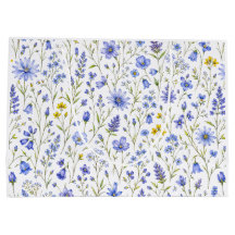 Blaue Gelbe Grüne Aquarell-Wildblumenmuster