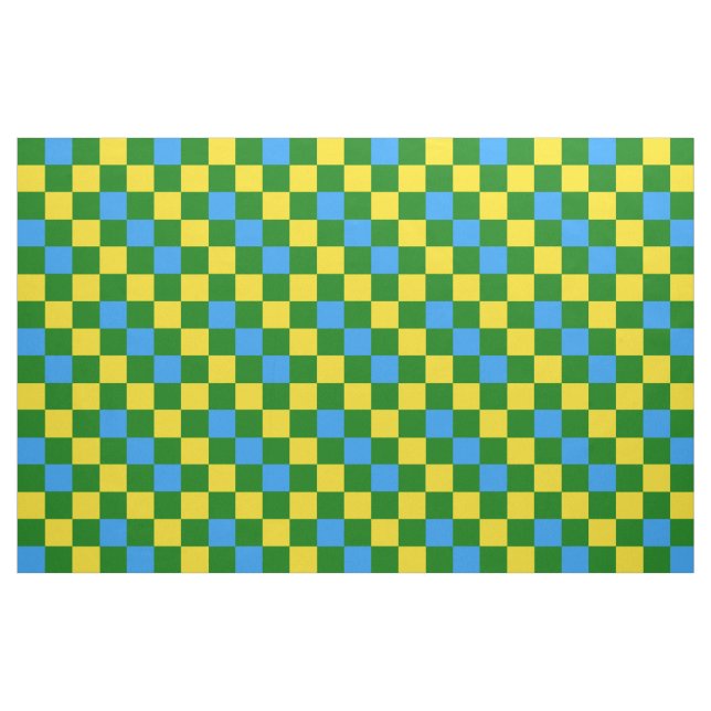 Blaue Gelbe Grüne Karomuster Gestaltung  Stoff (Fat Quarter (45,7 x 55,9 cm))