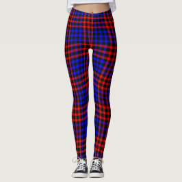 Blaue Gelbe Karo Gitter Nahtloses Muster Leggings