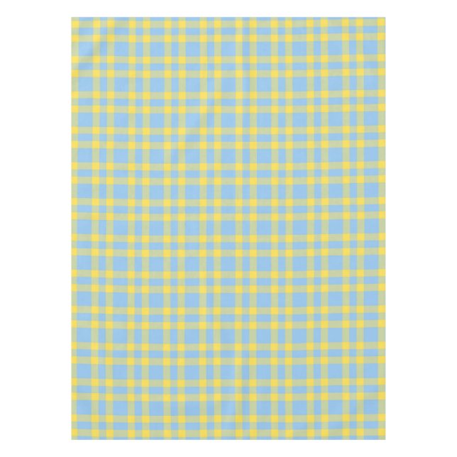 Blaue Gelbe Karo-Muster Tischdecke (Vorderseite)