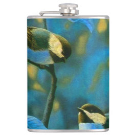 Blaue Gelbe Kleine Flachmann