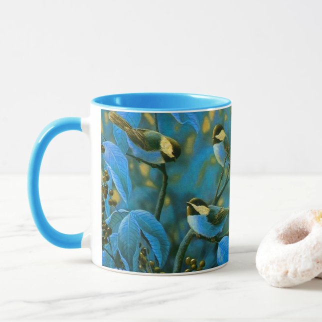 Blaue Gelbe Kleine Tasse (Mit Donut)