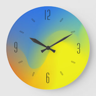 Blaue gelbe Limon-orangefarbene Uhr