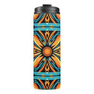 Blaue Gelbe Orange Dekorative Mosaik Thermosbecher