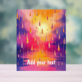 Blaue gelbe Regenfälle Wasserfarbe Acrylschild