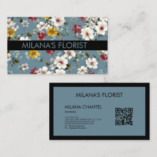 Blaue Gelbe Rote Daisy Moderne Trendige Blume Flor Visitenkarte