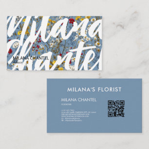 Blaue Gelbe Rote Daisy Moderne Trendige Blume Flor Visitenkarte