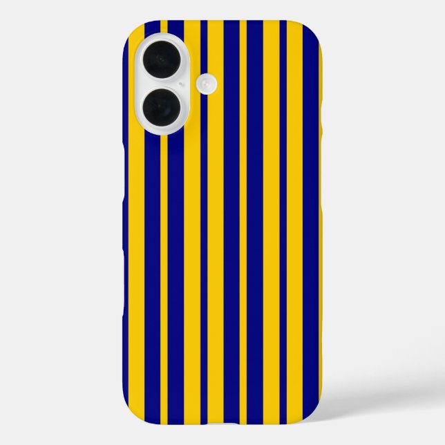 Blaue gelbe stilvolle Streifenmuster-Design  Case-Mate iPhone Hülle (Rückseite)