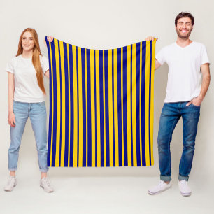 Blaue gelbe stilvolle Streifenmuster-Design  Fleecedecke