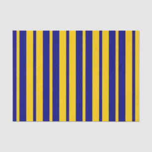 Blaue gelbe stilvolle Streifenmuster-Design Seidenpapier