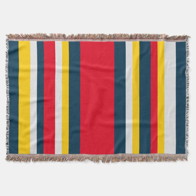 Blaue gelbe Streifen Decke (Vorderseite)