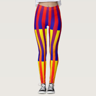 Blaue gelbe Streifen Leggings