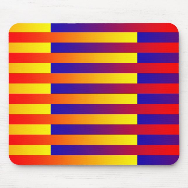 Blaue gelbe Streifen Mousepad (Vorne)