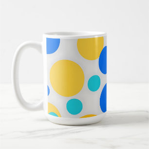 Blaue Gelbe Türkise Tupfen Kaffeetasse
