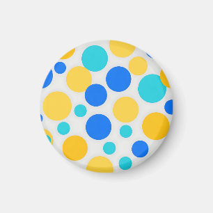 Blaue Gelbe Türkise Tupfen Magnet