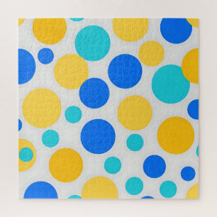 Blaue Gelbe Türkise Tupfen Puzzle