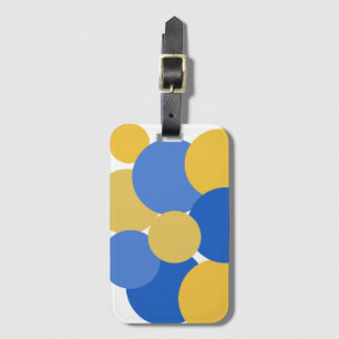 Blaue, gelbe und weiße Polka-Punkte Gepäckanhänger