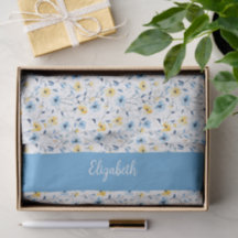 Blaue Gelbe Wildblumen-Wasserfarbe Benutzerdefinie