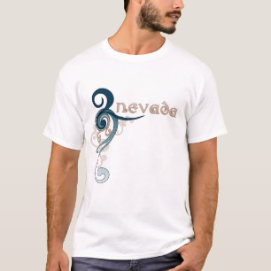 Blaue gelockte Strudel-Nevada-T - Shirt-Dunkelheit T-Shirt